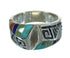 Sterling Silver Southwest Water Wave Multicolor Inlay Ring Size 7-3/4 QX74632