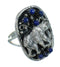 Lapis And Silver Southwest Bear Ring Size 6 YX81530