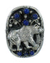 Lapis And Silver Southwest Bear Ring Size 6 YX81530