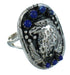 Southwest Silver Lapis Eagle Ring Size 4-1/2 YX81582