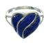 Lapis And Sterling Silver Heart Ring Size 5-3/4 RX82212