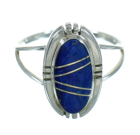 Southwestern Sterling Silver Lapis Ring Size 5-1/2 RX82422