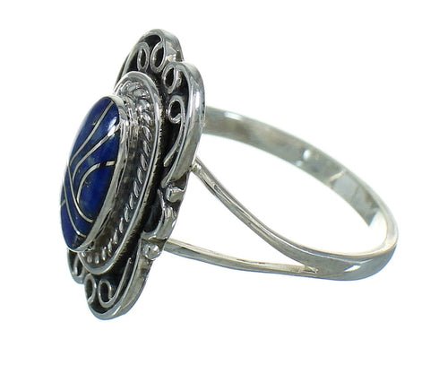 Sterling Silver Southwest Lapis Ring Size 7-1/2 RX82515