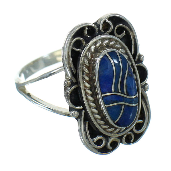 Authentic Sterling Silver Lapis Ring Size 6-3/4 RX82527