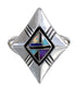 Sterling Silver Southwest Multicolor Inlay Ring Size 7-1/4 WX79902