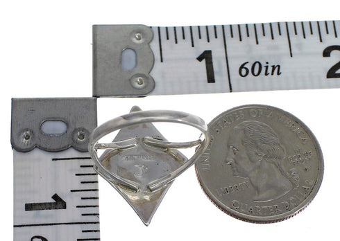 Sterling Silver Southwest Multicolor Inlay Ring Size 7-1/4 WX79902