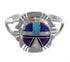 Southwest Sterling Silver Multicolor Ring Size 6-3/4 WX79960