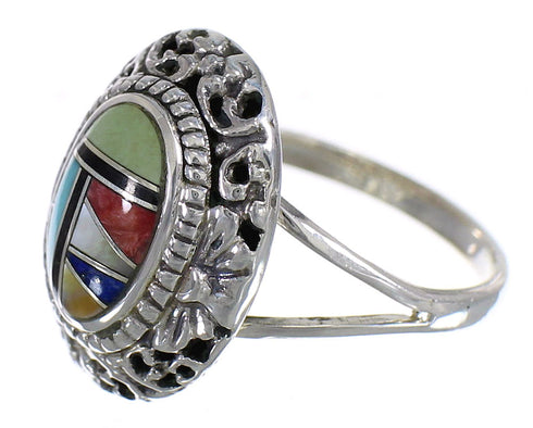 Multicolor Sterling Silver Southwestern Ring Size 7-1/2 YX70972