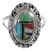 Southwest Silver Multicolor Ring Size 5-3/4 YX70978