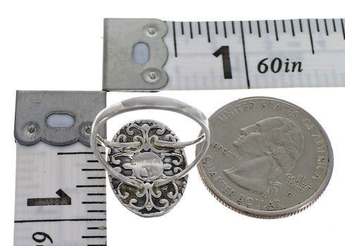 Southwest Silver Multicolor Ring Size 5-3/4 YX70978