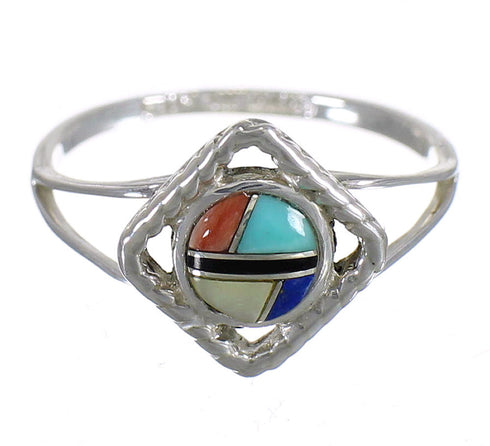 Southwest Multicolor Sterling Silver Ring Size 5-3/4 YX70999
