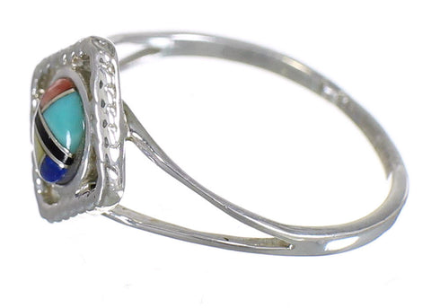 Southwest Multicolor Sterling Silver Ring Size 5-3/4 YX70999