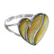 Sterling Silver And Yellow Mother Of Pearl Southwest Heart Ring Size 5-1/4 WX66978