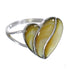 Southwestern Yellow Mother Of Pearl And Sterling Silver Heart Ring Size 6-3/4 WX66985
