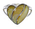 Southwestern Yellow Mother Of Pearl And Sterling Silver Heart Ring Size 6-3/4 WX66985