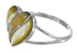 Southwestern Yellow Mother Of Pearl And Sterling Silver Heart Ring Size 6-3/4 WX66985