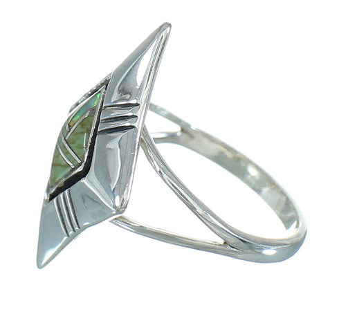Southwest Sterling Silver Turquoise And Opal Inlay Ring Size 6 WX73613