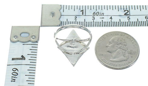 Turquoise And Opal Inlay Southwest Silver Ring Size 8-1/2 WX73726