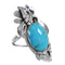 Turquoise Silver Southwest Flower Ring Size 4-1/2 YX79861