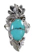 Turquoise And Silver Southwestern Flower Ring Size 5 YX79874