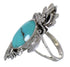 Turquoise And Silver Southwestern Flower Ring Size 5 YX79874