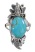 Turquoise And Sterling Silver Southwest Flower Ring Size 5-1/2 YX79875