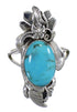 Silver Turquoise Southwestern Flower Ring Size 8-1/2 YX79879