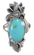 Sterling Silver Turquoise Southwestern Flower Ring Size 5-1/2 YX79884