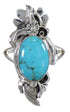 Sterling Silver And Turquoise Southwest Flower Ring Size 5-1/2 YX79888
