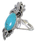 Sterling Silver And Turquoise Southwest Flower Ring Size 5-1/2 YX79888