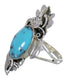 Southwest Silver And Turquoise Flower Ring Size 4-1/2 YX79899