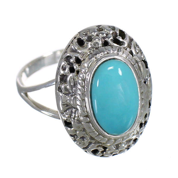 Southwest Sterling Silver Turquoise Ring Size 7-1/2 YX79920