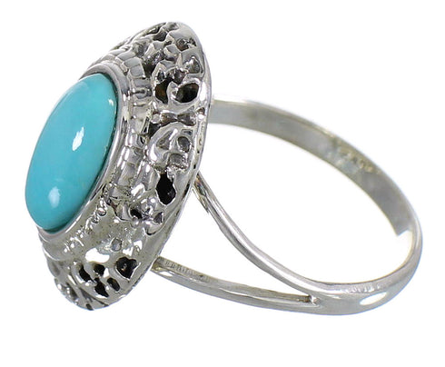 Southwest Turquoise And Silver Ring Size 4-3/4 YX79913