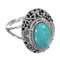 Southwestern Silver And Turquoise Ring Size 4-1/2 YX79927