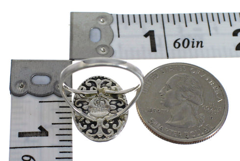 Southwestern Sterling Silver And Turquoise Ring Size 5-1/2 YX79929