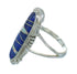 Southwest Silver Lapis Opal Ring Size 5 QX81534