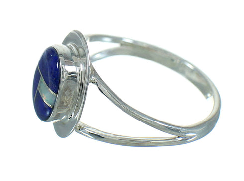 Sterling Silver Southwest Lapis Opal Ring Size 5-1/4 QX81545