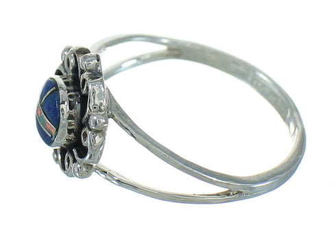 Lapis Opal Southwest Genuine Sterling Silver Ring Size 5-1/2 QX81561