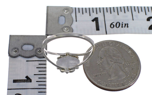 Southwestern Sterling Silver Turquoise And Opal Ring Size 4-1/2 RX83225