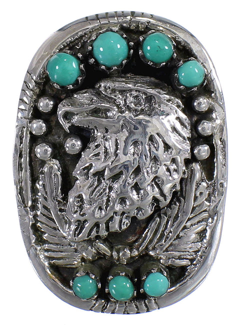 Sterling Silver Turquoise Eagle Ring Size 5-1/4 RX80354