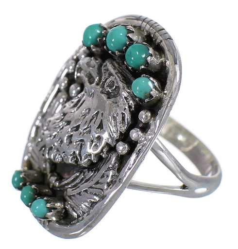 Sterling Silver Turquoise Eagle Ring Size 5-1/4 RX80354