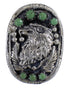 Genuine Sterling Silver Turquoise Eagle Ring Size 4-1/4 RX80376
