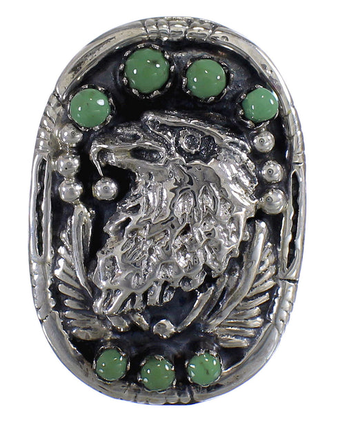 Turquoise And Sterling Silver Eagle Ring Size 5-3/4 RX80381