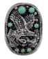 Southwestern Genuine Sterling Silver Turquoise Eagle Ring Size 6 RX80494