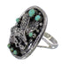 Southwestern Genuine Sterling Silver Turquoise Eagle Ring Size 6 RX80494