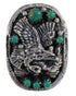 Southwest Sterling Silver And Turquoise Eagle Ring Size 4-1/2 RX80561