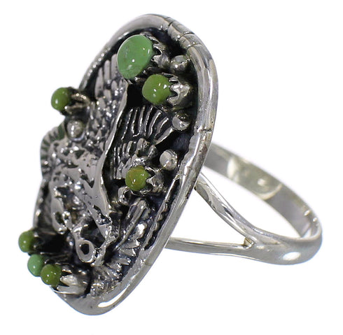 Turquoise And Sterling Silver Eagle Ring Size 4-3/4 RX80615