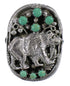 Sterling Silver Turquoise Bear Ring Size 4-1/4 RX80678