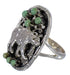 Genuine Sterling Silver And Turquoise Bear Ring Size 4-1/4 RX80844