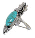 Turquoise And Sterling Silver Southwestern Flower Ring Size 5-1/2 YX73697
